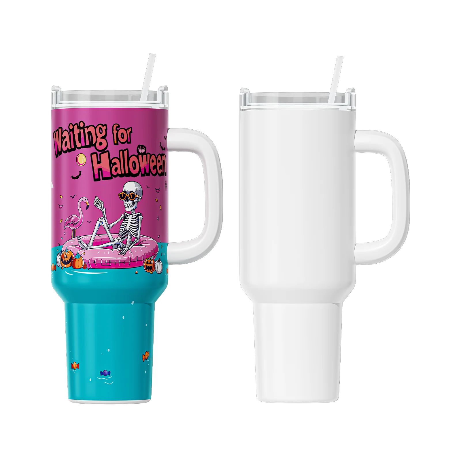 2 Pack 40oz Sublimation Tumbler Blanks With Handle, Suitable For A200H Auto Handle Tumbler Heat Press - Image 10