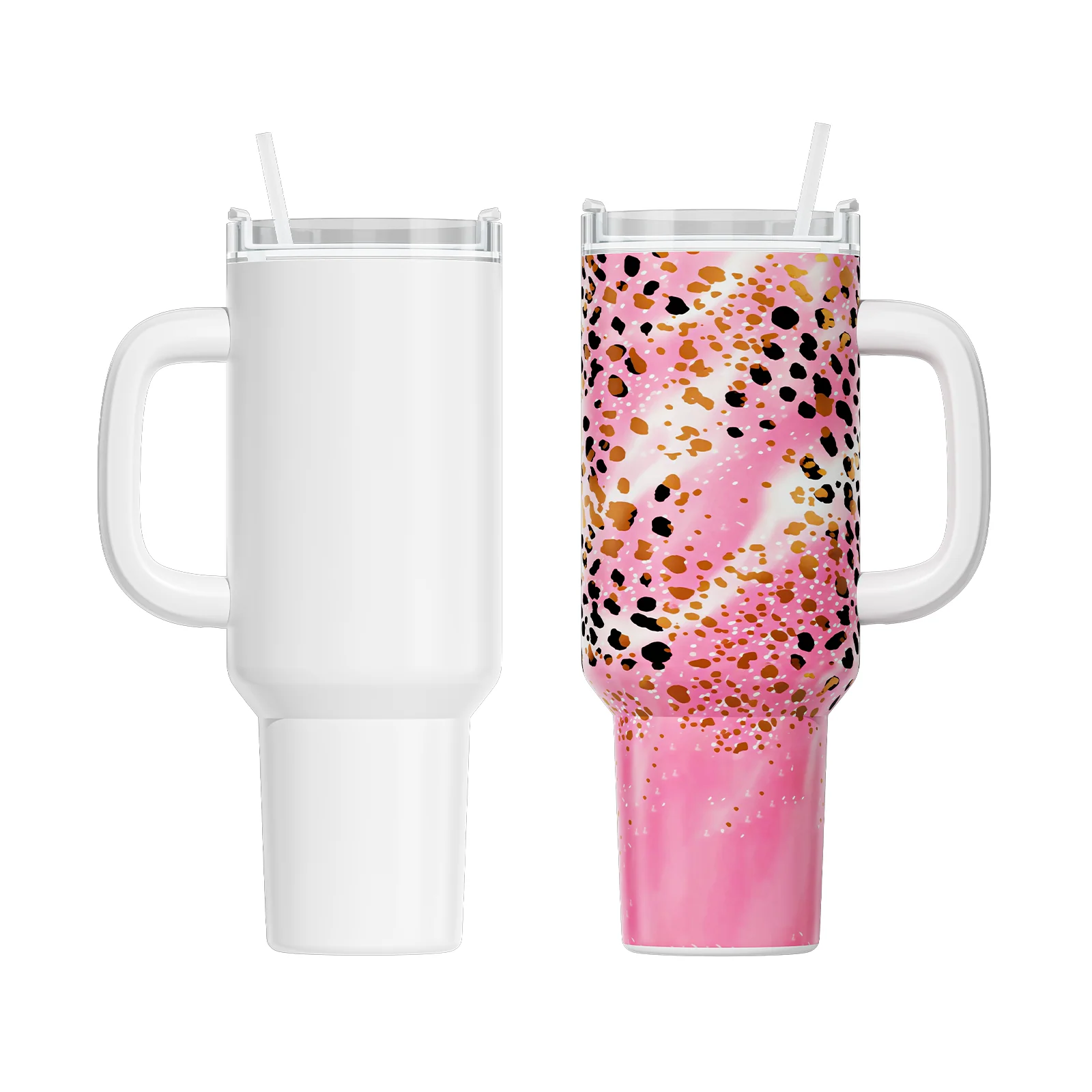 2 Pack 40oz Sublimation Tumbler Blanks With Handle, Suitable For A200H Auto Handle Tumbler Heat Press - Image 8