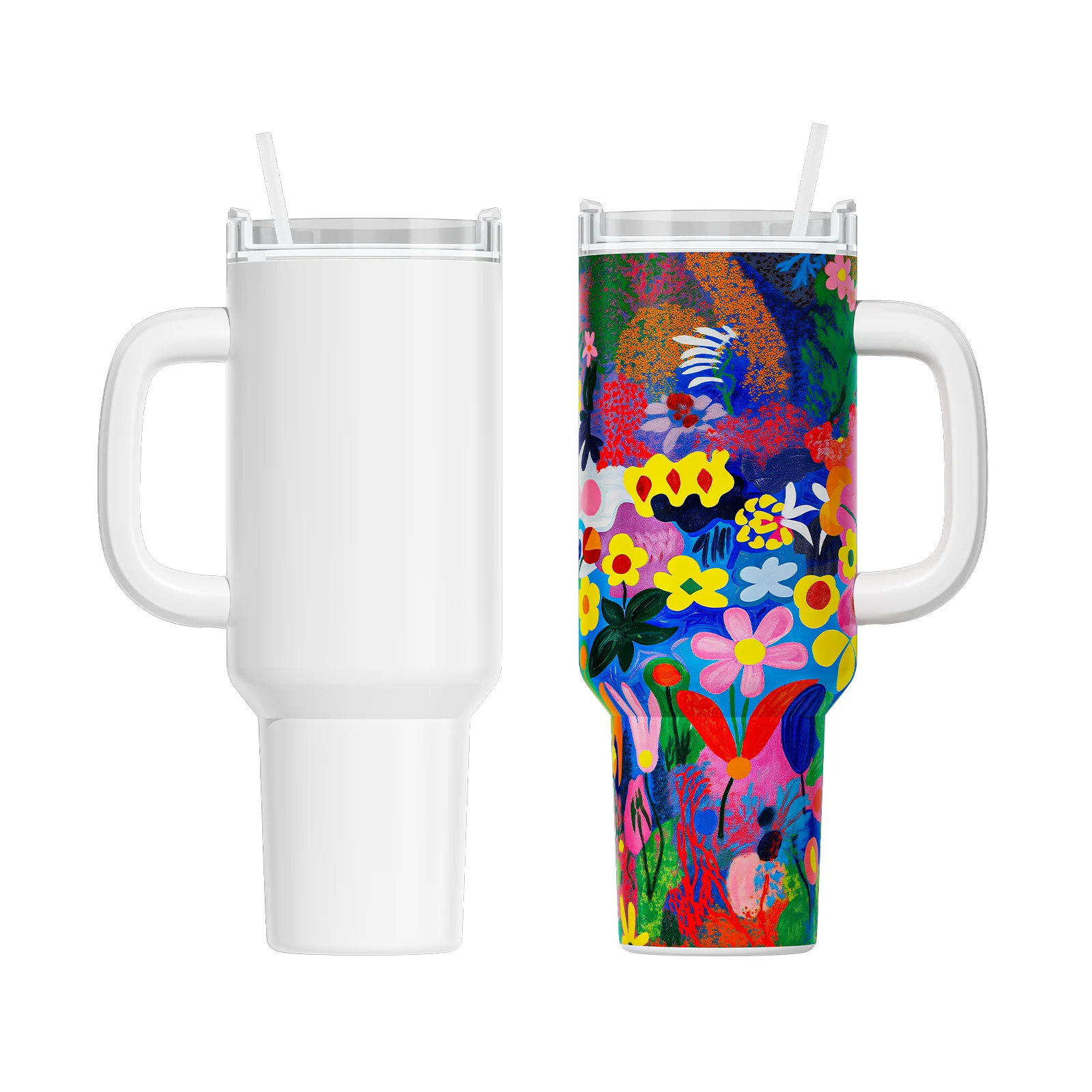 2 Pack 40oz Sublimation Tumbler Blanks With Handle, Suitable For A200H Auto Handle Tumbler Heat Press - Image 9