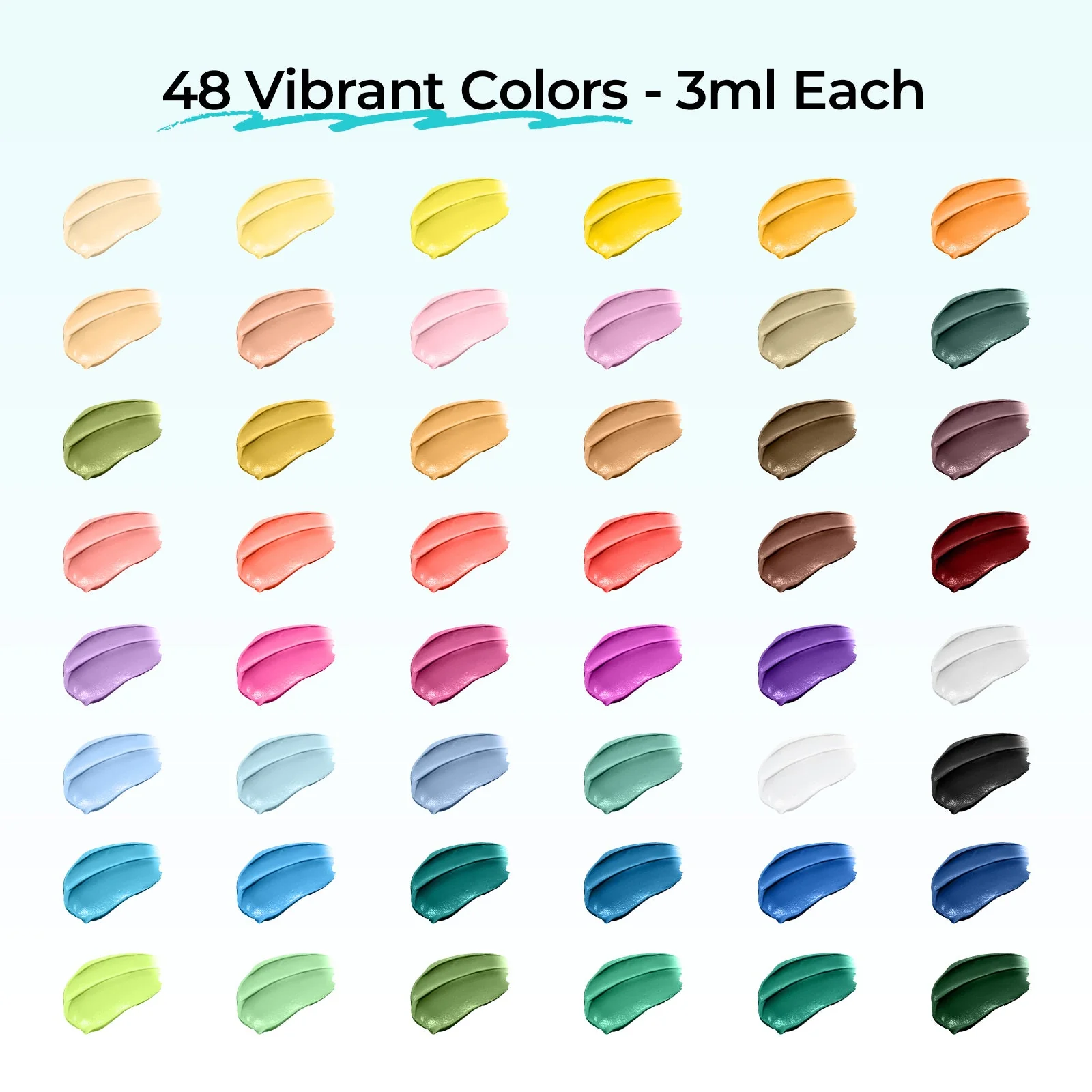 [LOKLiK iPaint]48 Colours Acrylic Paint Set (3ml each) *1 - Image 2