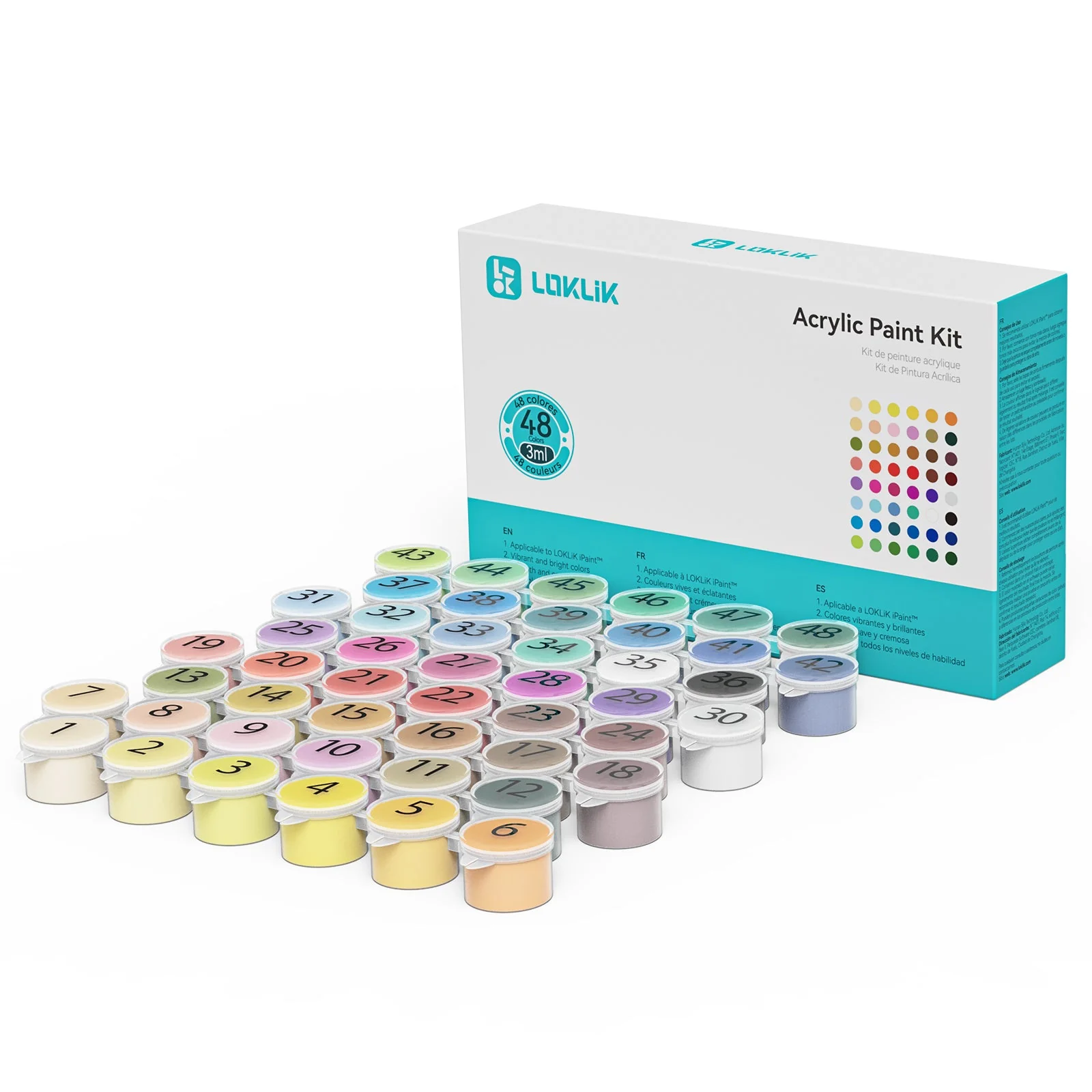 [LOKLiK iPaint]48 Colours Acrylic Paint Set (3ml each) *1 - Image 5