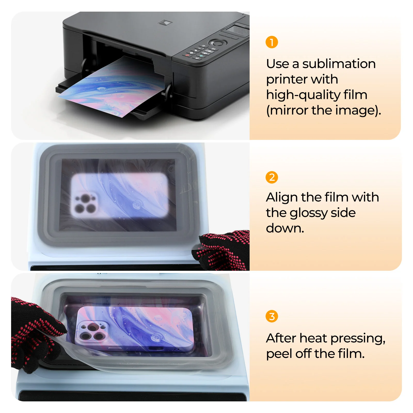A4 Sublimation Film Bundle - 20 Pcs, For H17 Phone Case Heat Press - Image 3