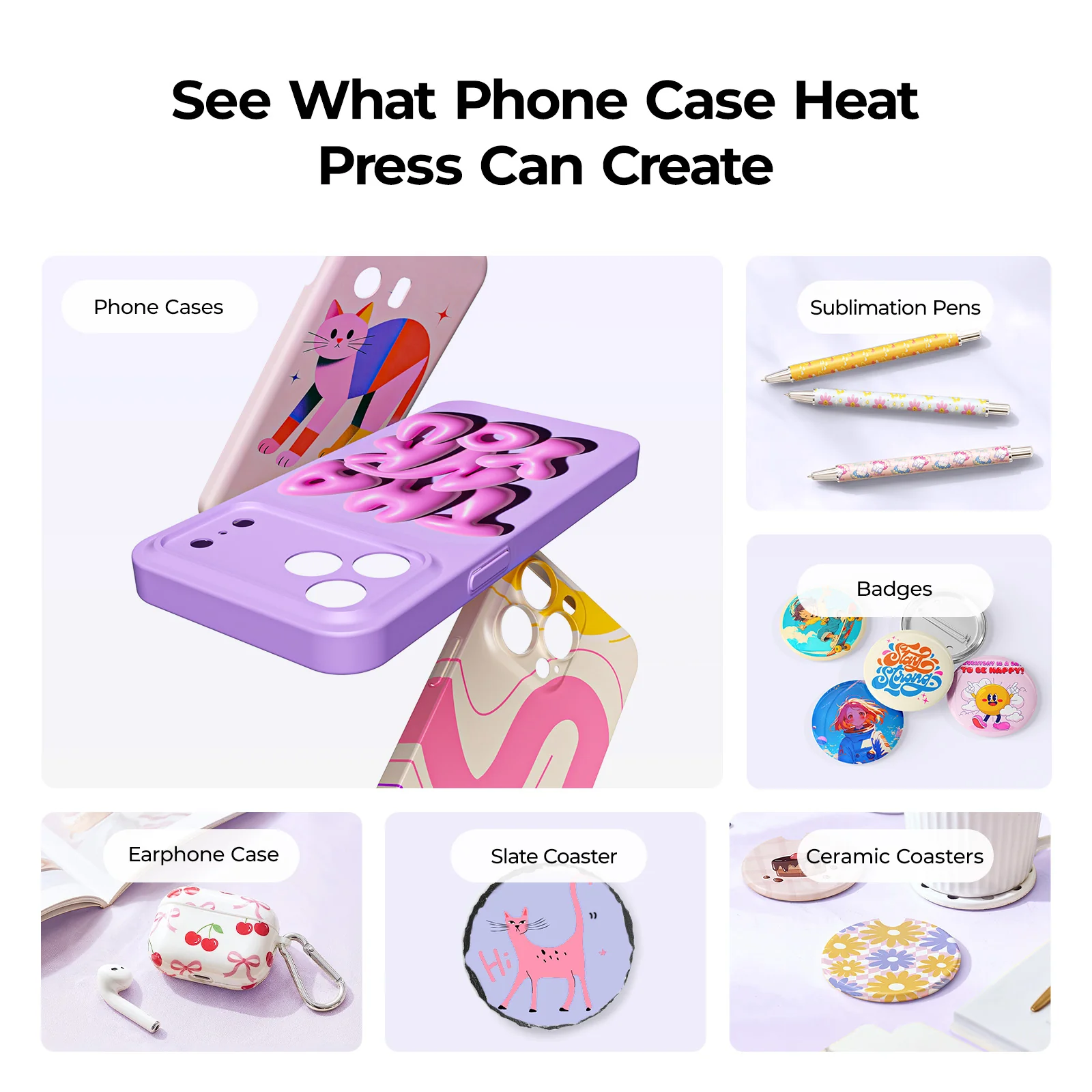 [All-in-One Bundle] HTVRONT H17 Phone Case Heat Press + HTVRONT Auto Heat Press + HTVRONT Tumbler Heat Press + Accessories Bundle - Image 4