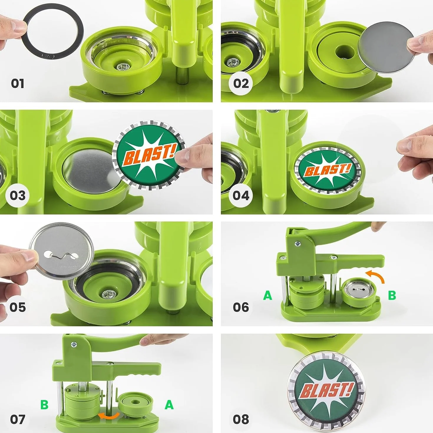 Button Maker Machine 58mm with Free 110pcs Button Supplies - No Need to Install Pin Maker - Image 10