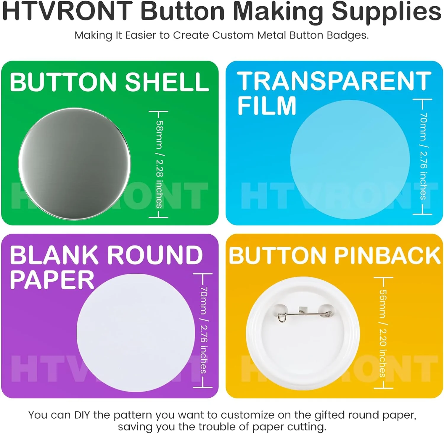 Button Maker Machine 58mm with Free 110pcs Button Supplies - No Need to Install Pin Maker - Image 13
