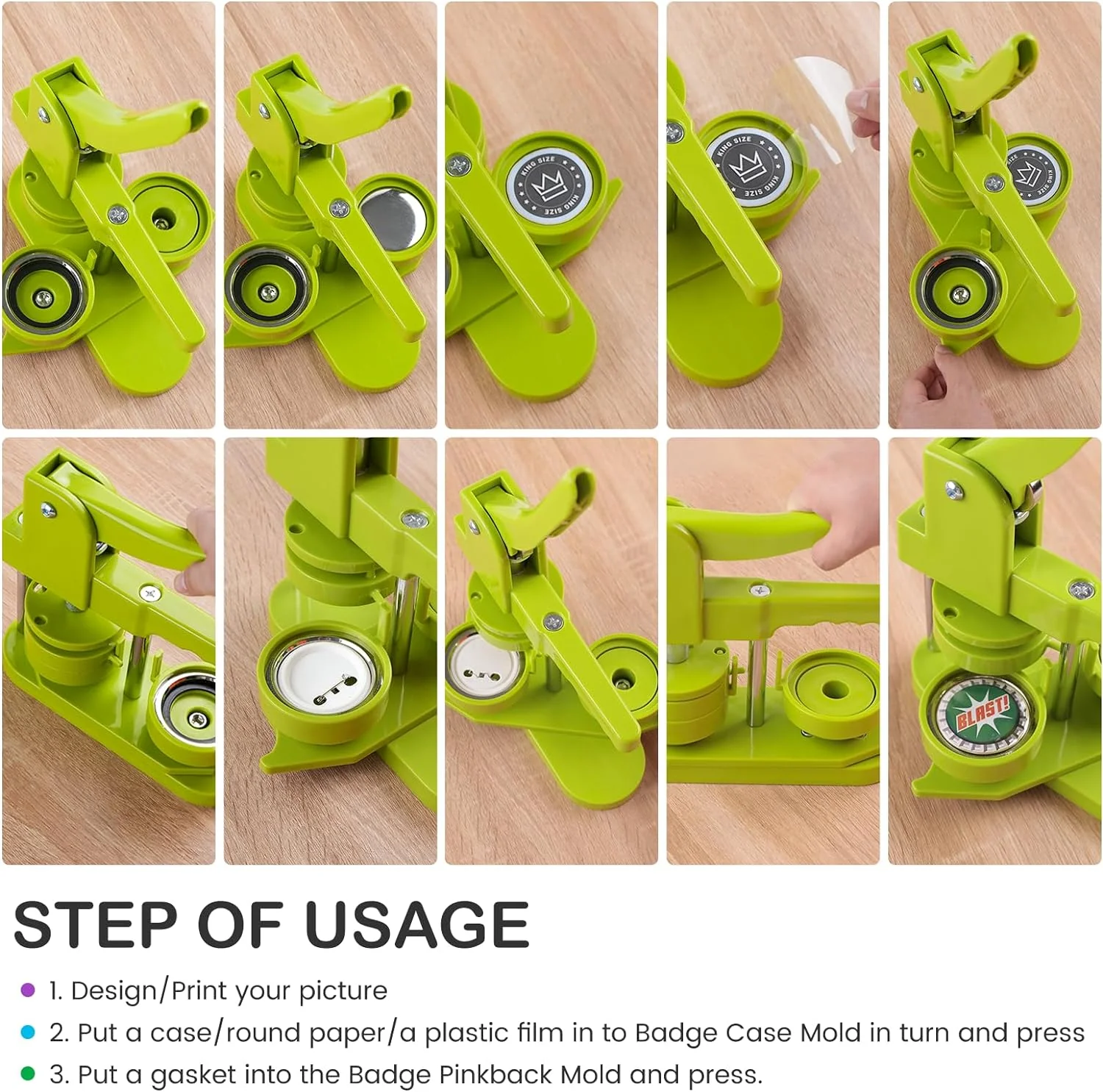 Button Maker Machine 58mm with Free 110pcs Button Supplies - No Need to Install Pin Maker - Image 4
