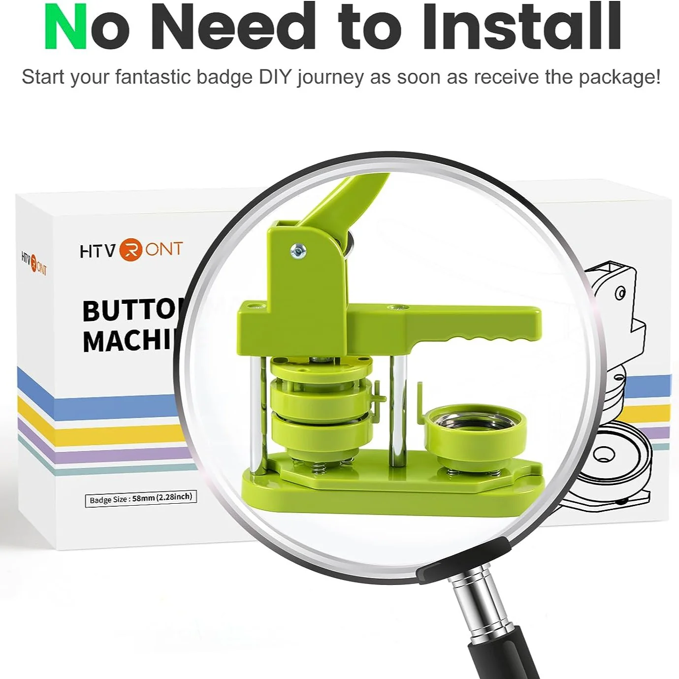 Button Maker Machine 58mm with Free 110pcs Button Supplies - No Need to Install Pin Maker - Image 5