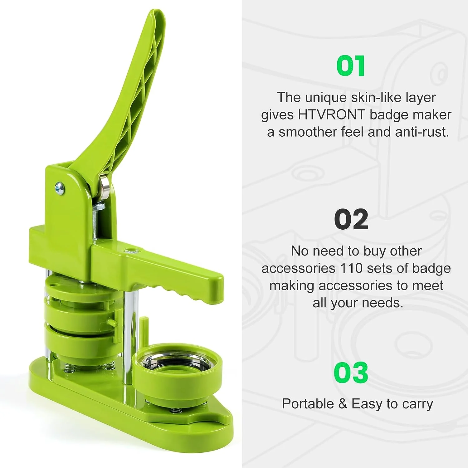 Button Maker Machine 58mm with Free 110pcs Button Supplies - No Need to Install Pin Maker - Image 7