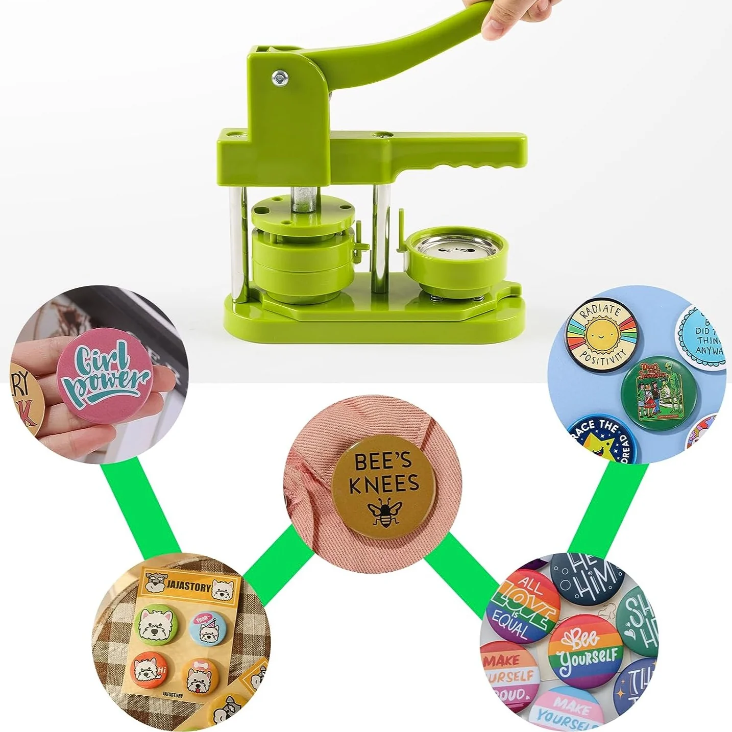 Button Maker Machine 58mm with Free 110pcs Button Supplies - No Need to Install Pin Maker - Image 8