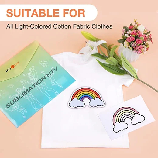 Clear Sublimation HTV for Light Fabric - 12" x 10" 5 Pack - Image 3