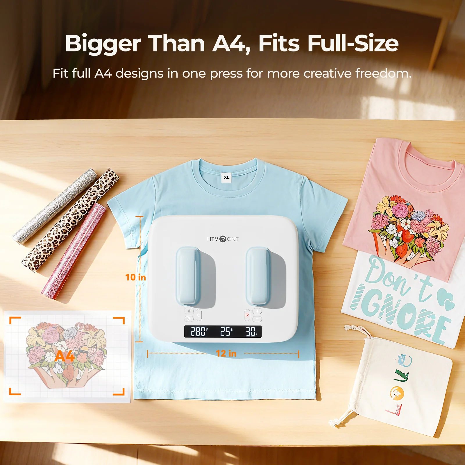 [Essential Bundle] H10 12"x10" Heat Press +Accessoris Essential Bundle - Bubble Blue - Image 3