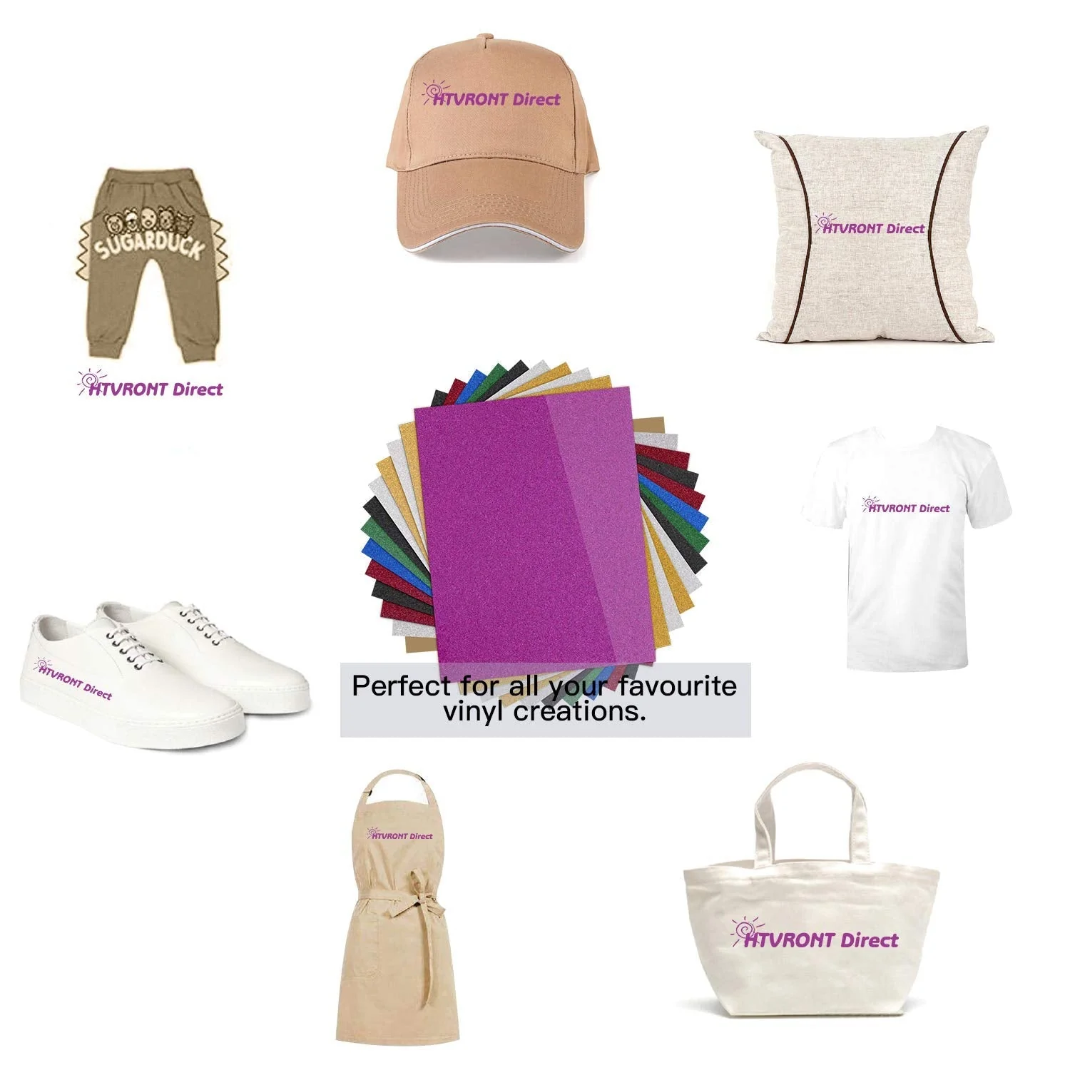 Glitter Heat Transfer Vinyl Bundle - 12" x 10" 5 Pack (5 Assorted Colours) - Image 6