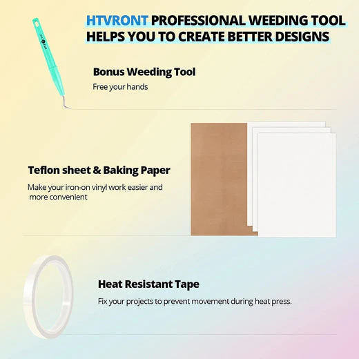Heat Press Accessories Bundle for Easy Craft - 52 Pcs(included Heat Press Mat 11.5*11.5in+PTFE Teflon Sheet 12*10in) - Image 6