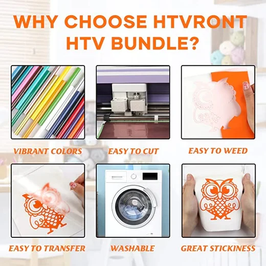 Heat Transfer Vinyl Bundle - 12'' x 3 FT (20 Colours) - Image 5