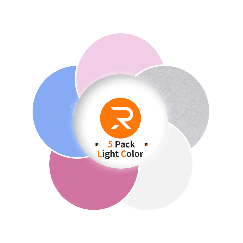 Heat Transfer Vinyl Bundle - 12"x10" 5 Pack(5 Assorted Light Colours) - Image 3