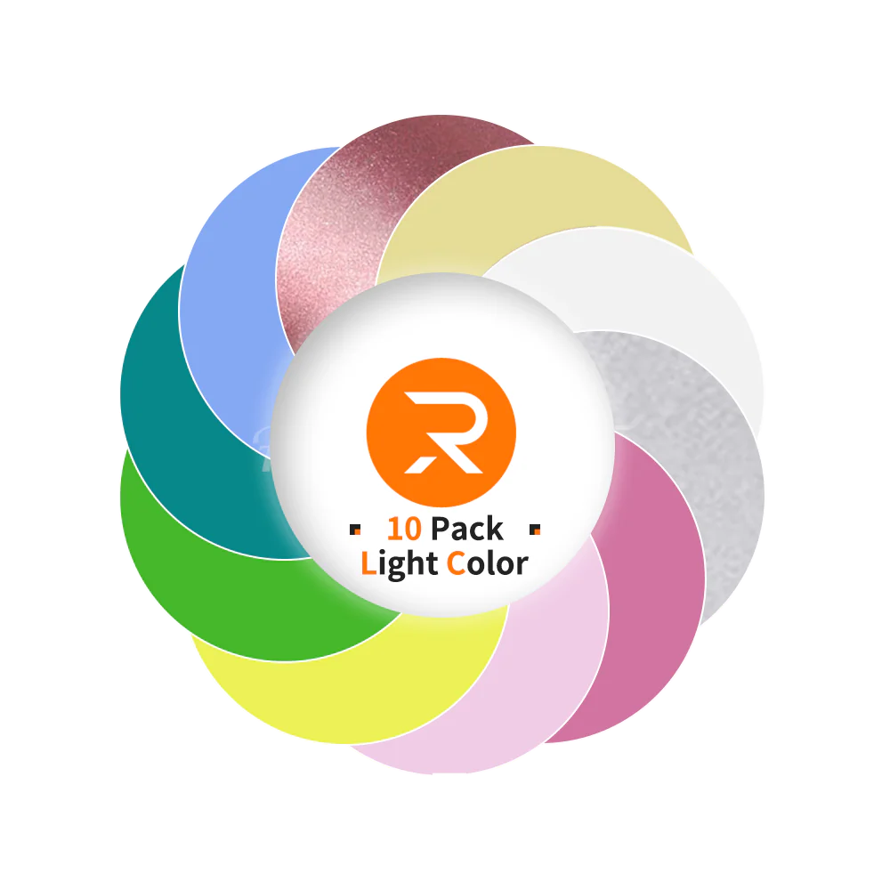 Heat Transfer Vinyl Light Colors Bundle - 12"x10" 10 Pack(10 Colours) - Image 5