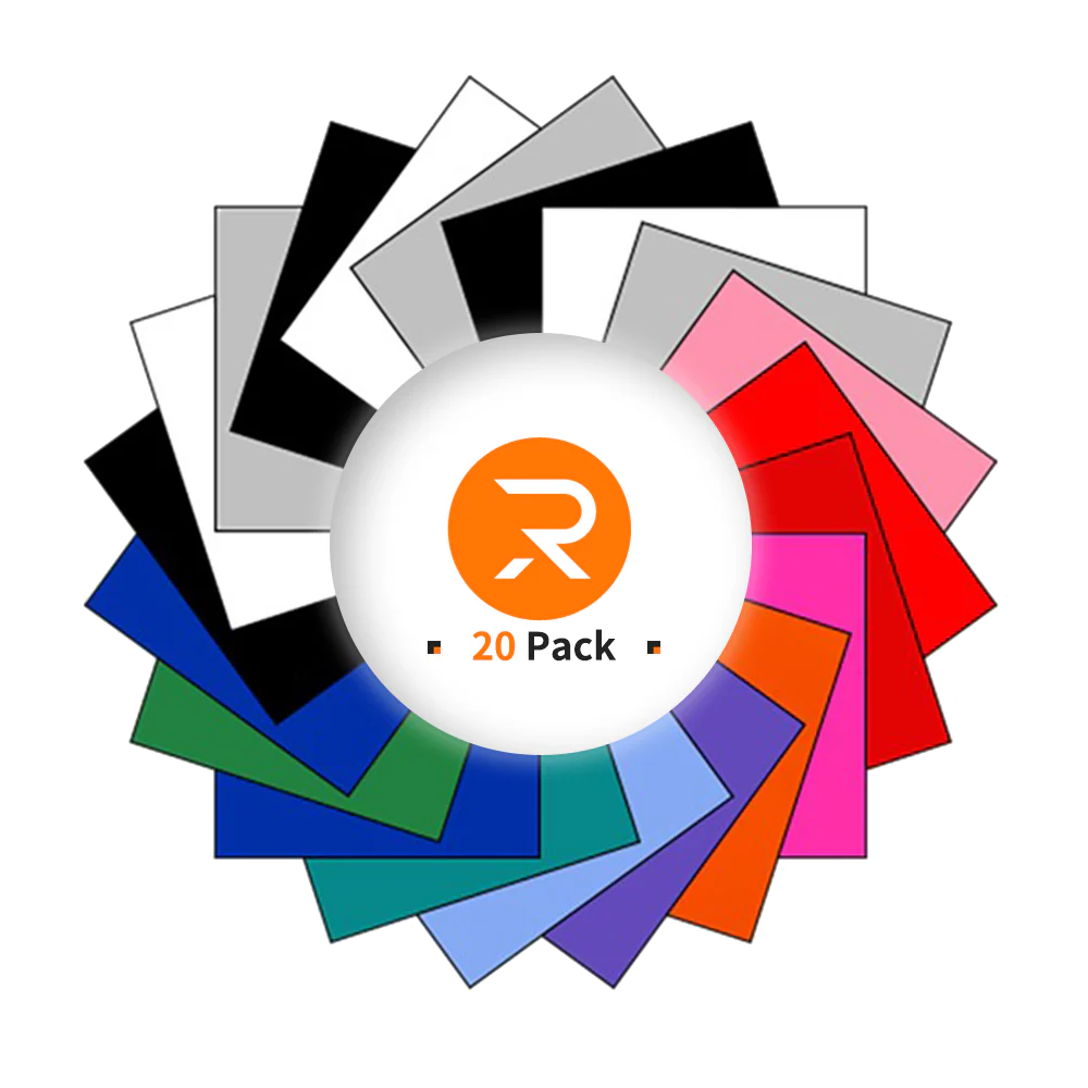 Heat Transfer Vinyl Bundle - 12"x10" 20 Pack(13 Assorted Colours) - Image 3