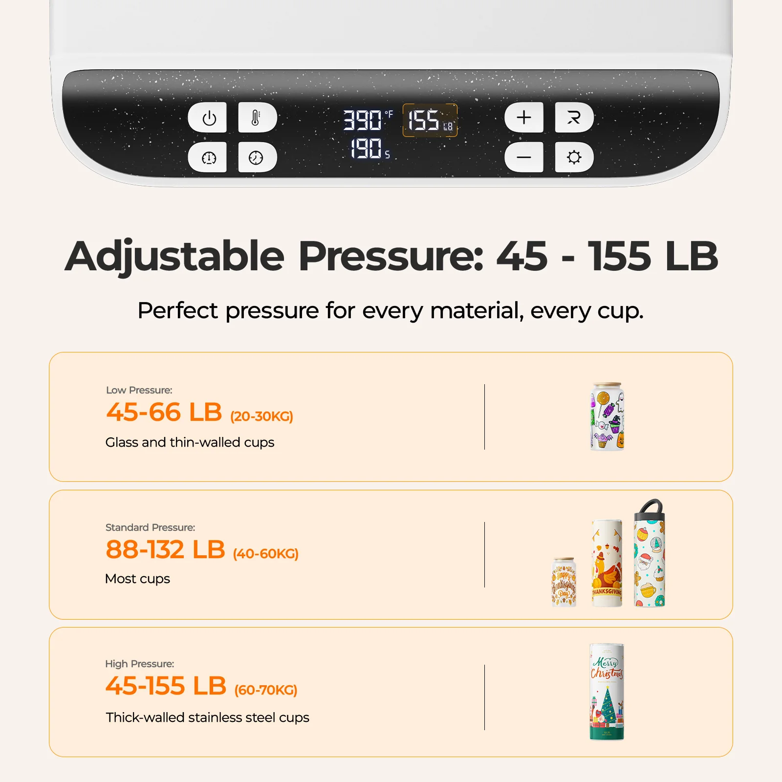 HTVRONT A200 Auto Tumbler Heat Press,  A200 Standard Kit A - Image 10