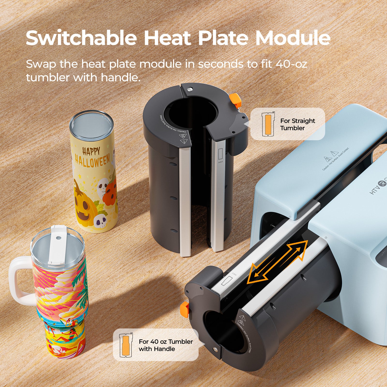HTVRONT A200 Auto Tumbler Heat Press, Start-up Kit - Daisy White - Image 8