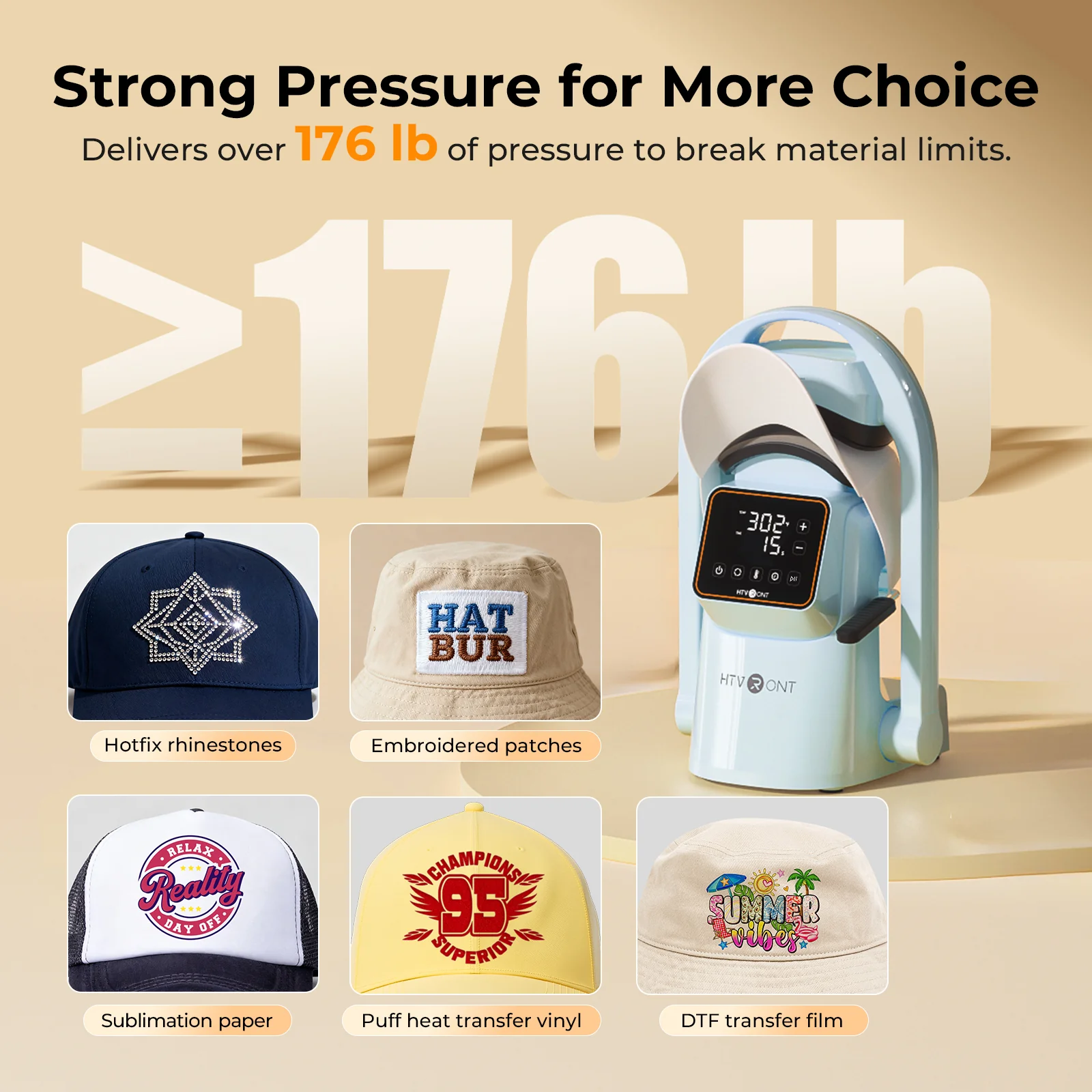 HTVRONT A300 Auto Hat Heat Press - Image 5