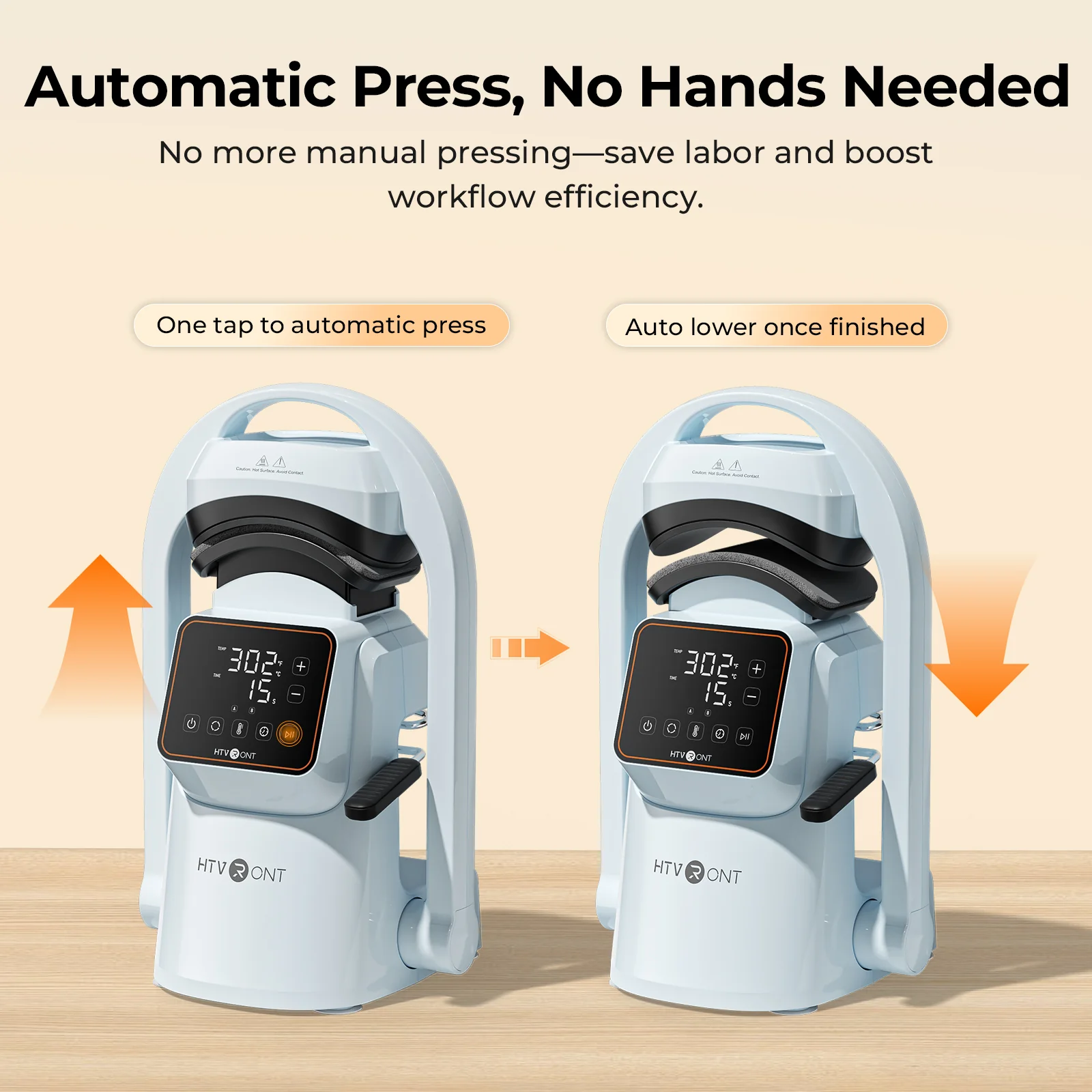 HTVRONT A300 Auto Hat Heat Press - Image 8