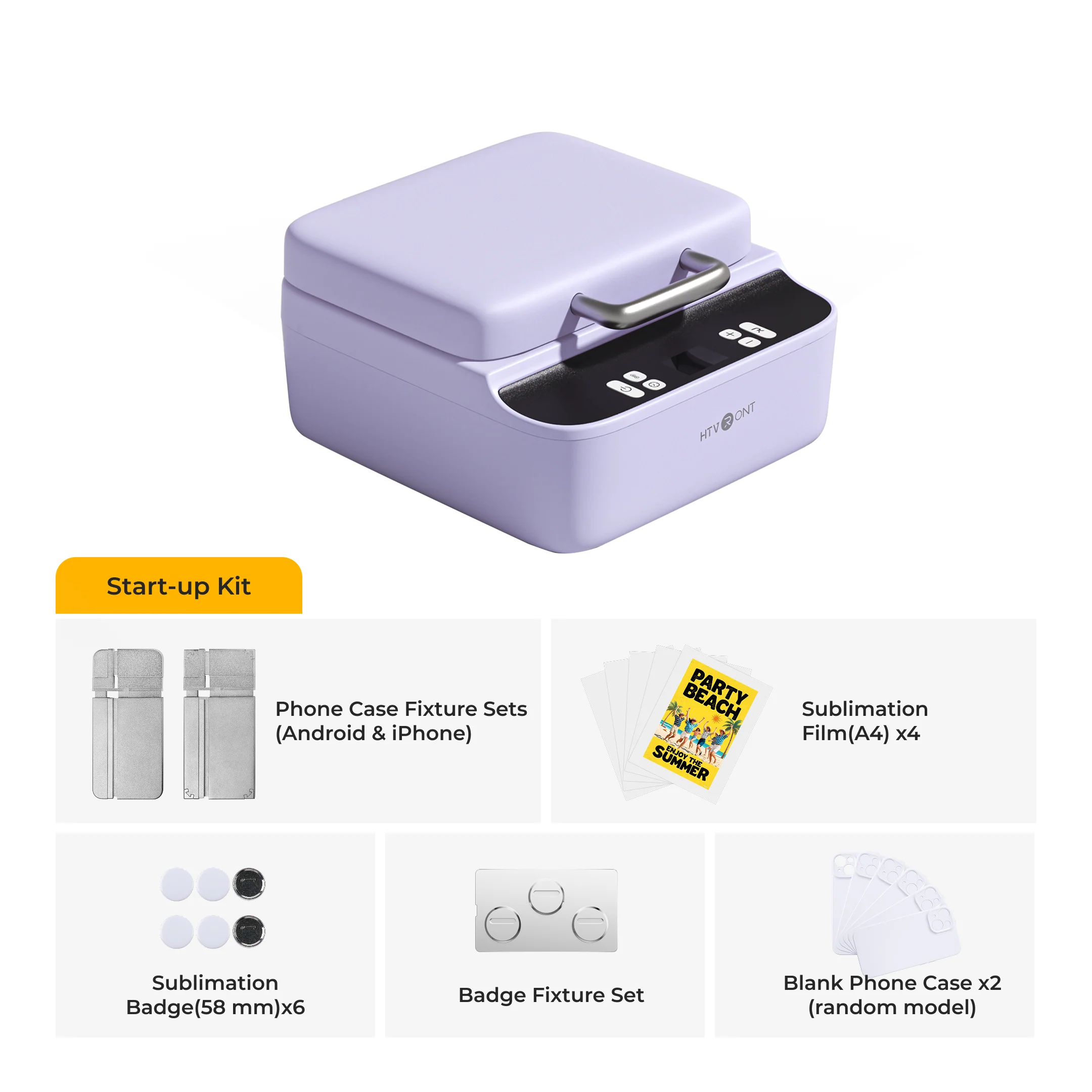 HTVRONT H17 Phone Case Heat Press Standard Kit (Included Fixture Set x1, Sublimation Film(A4) x 5, Sublimation Badge(58 mm) x 3, Tools) - Image 13