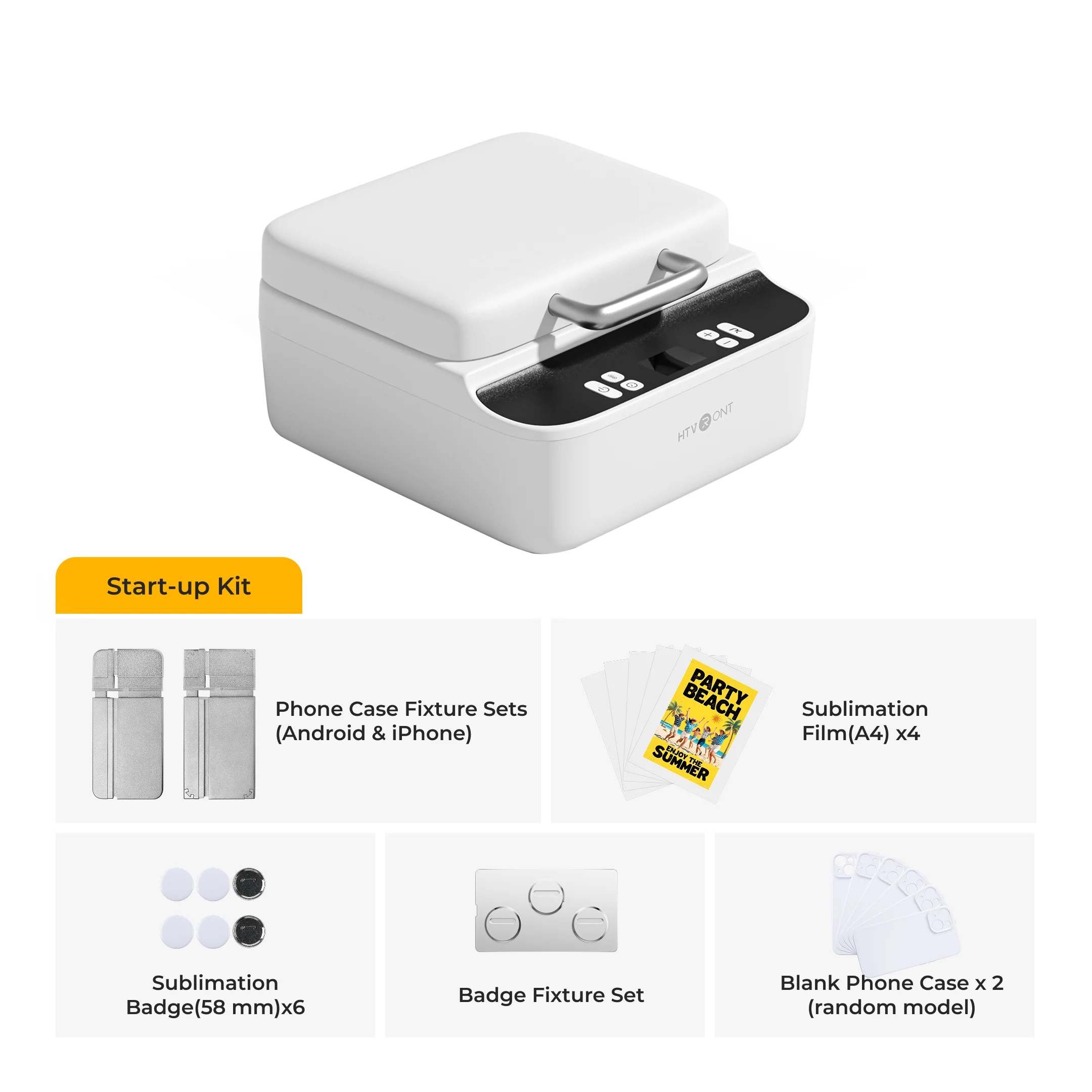 HTVRONT H17 Phone Case Heat Press Standard Kit (Included Fixture Set x1, Sublimation Film(A4) x 5, Sublimation Badge(58 mm) x 3, Tools) - Image 14