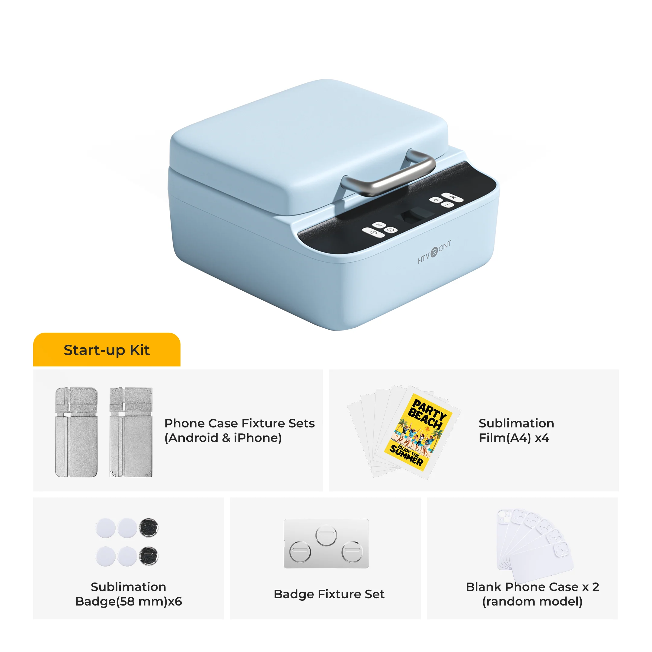 HTVRONT H17 Phone Case Heat Press Standard Kit (Included Fixture Set x1, Sublimation Film(A4) x 5, Sublimation Badge(58 mm) x 3, Tools) - Image 15