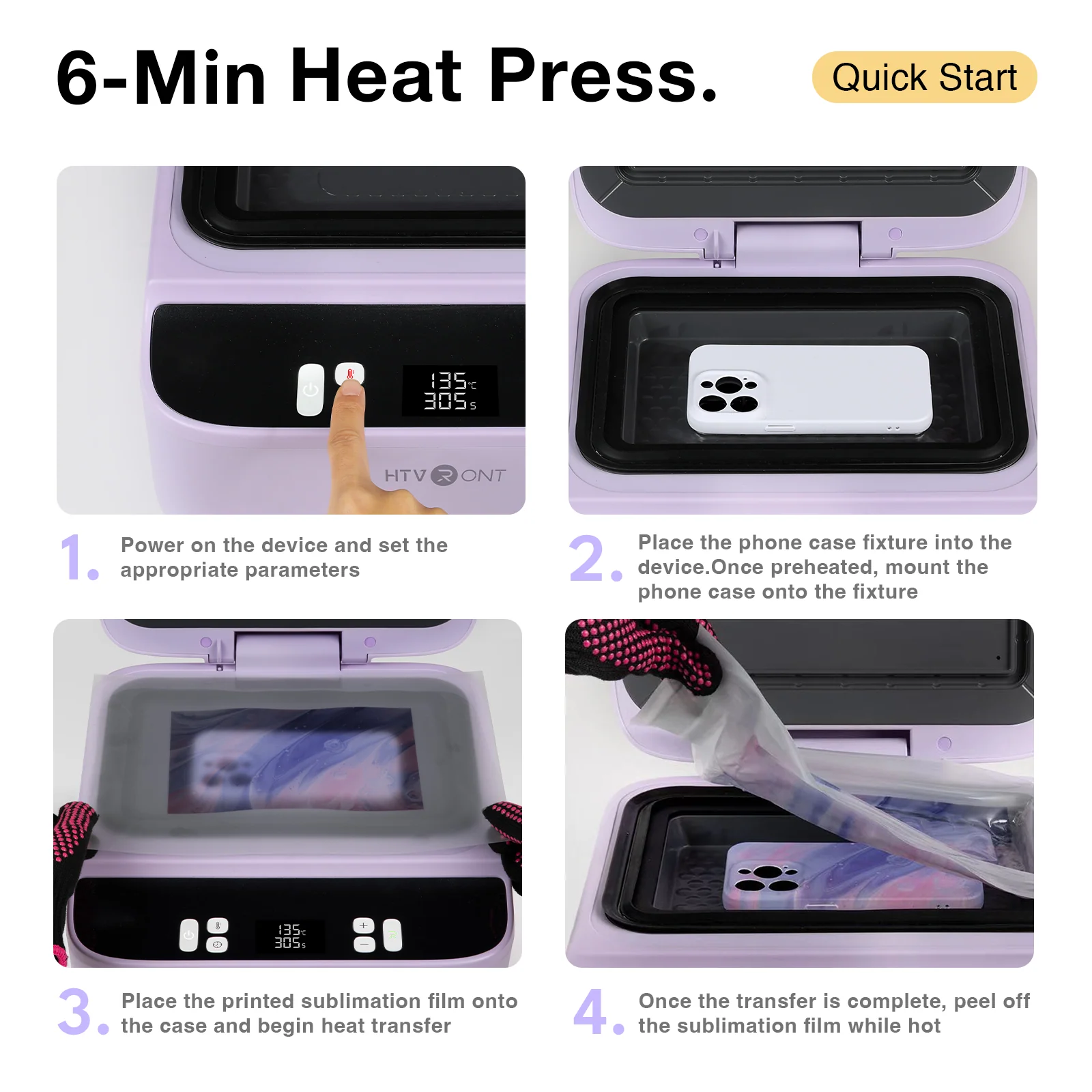 HTVRONT H17 Phone Case Heat Press Standard Kit (Included Fixture Set x1, Sublimation Film(A4) x 5, Sublimation Badge(58 mm) x 3, Tools) - Image 16
