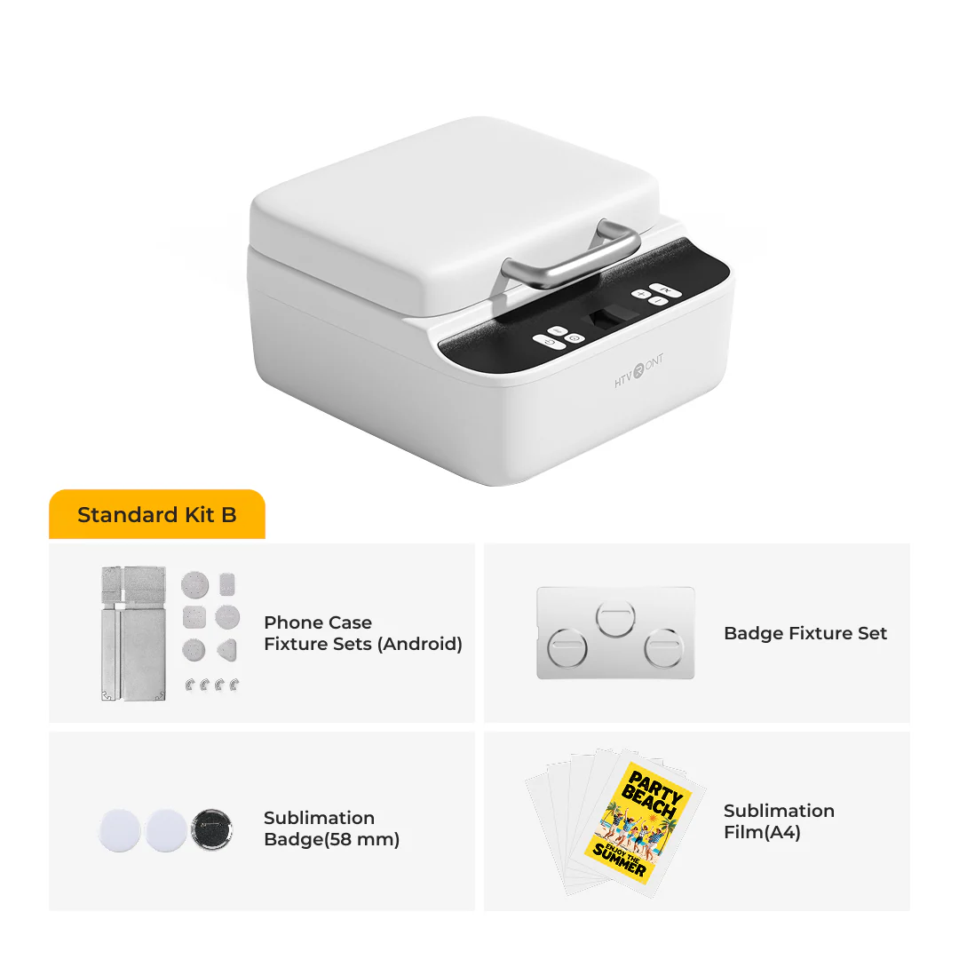 HTVRONT H17 Phone Case Heat Press Standard Kit (Included Fixture Set x1, Sublimation Film(A4) x 5, Sublimation Badge(58 mm) x 3, Tools) - Image 6