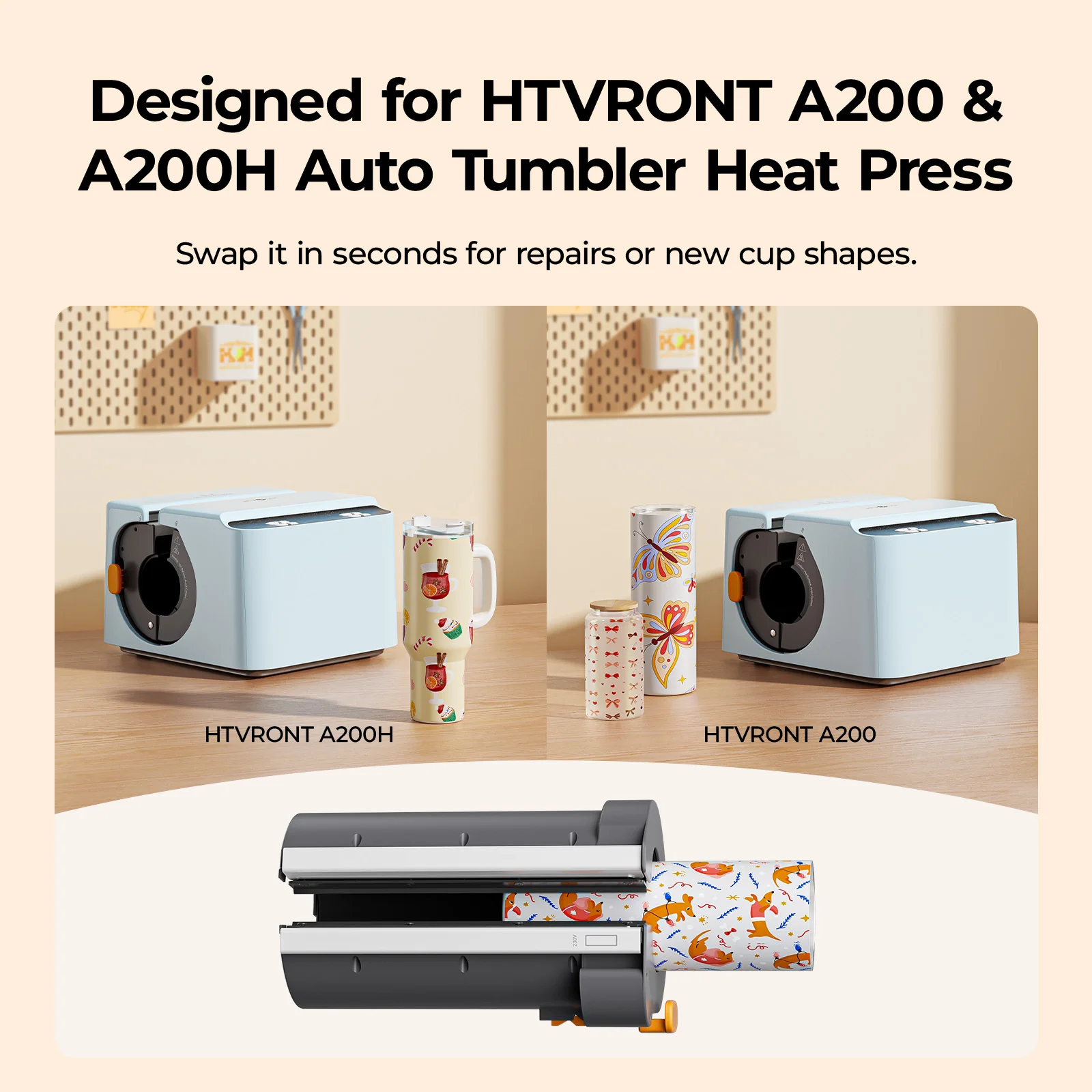 HTVRONT Handle Mug Tumbler Heat Plate Kit - For A200&A200H&A200M Auto Tumbler Heat Press - Image 7