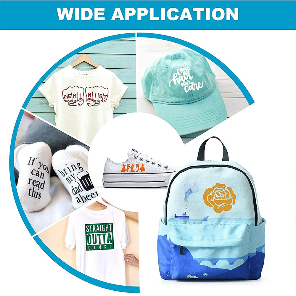 Heat Transfer Vinyl Bundle - 12"x5 Ft (6 Assorted Colours） - Image 4