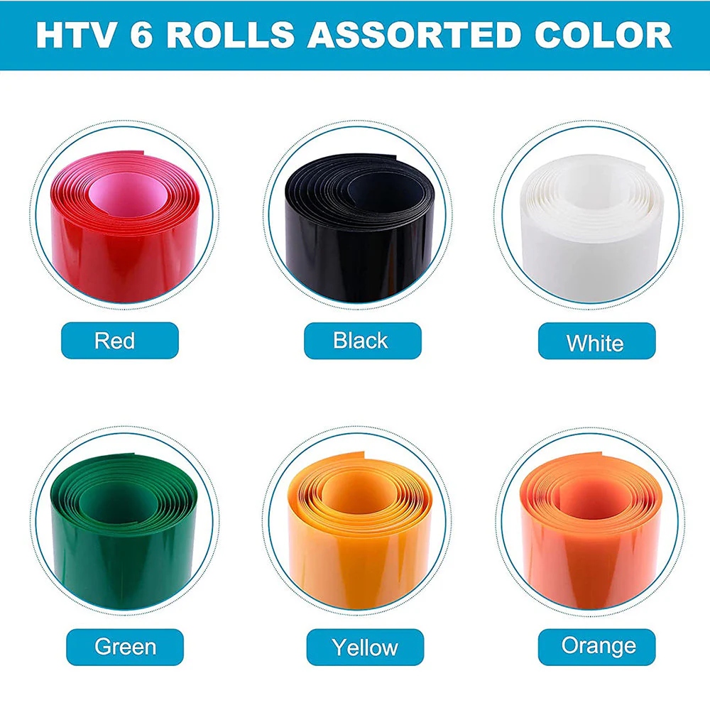 Heat Transfer Vinyl Bundle - 12"x5 Ft (6 Assorted Colours） - Image 7