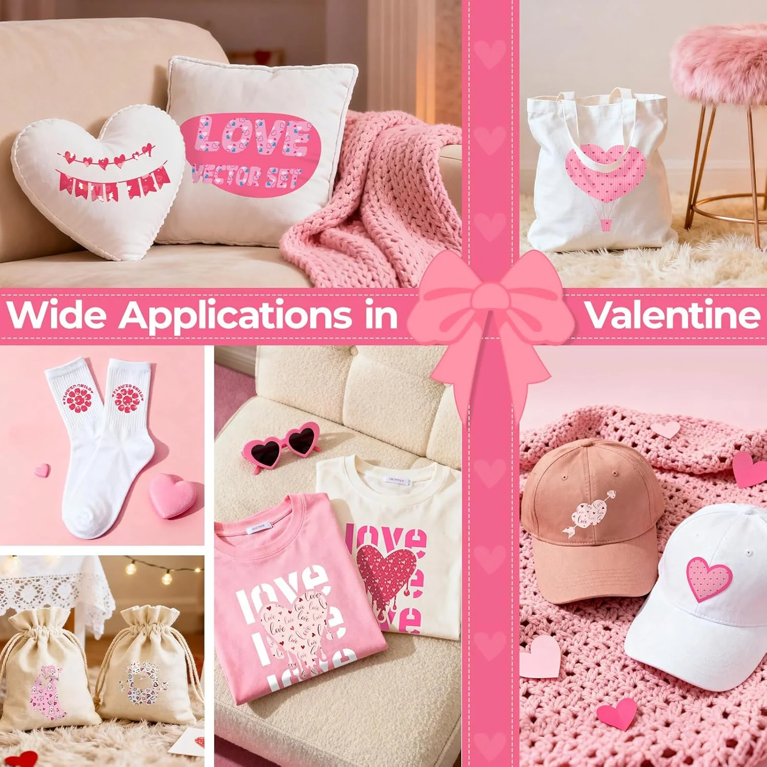 HTVRONT 2026 Valentine's Day Heat Transfer Vinyl 12"x10" - 13 Pack - Image 4