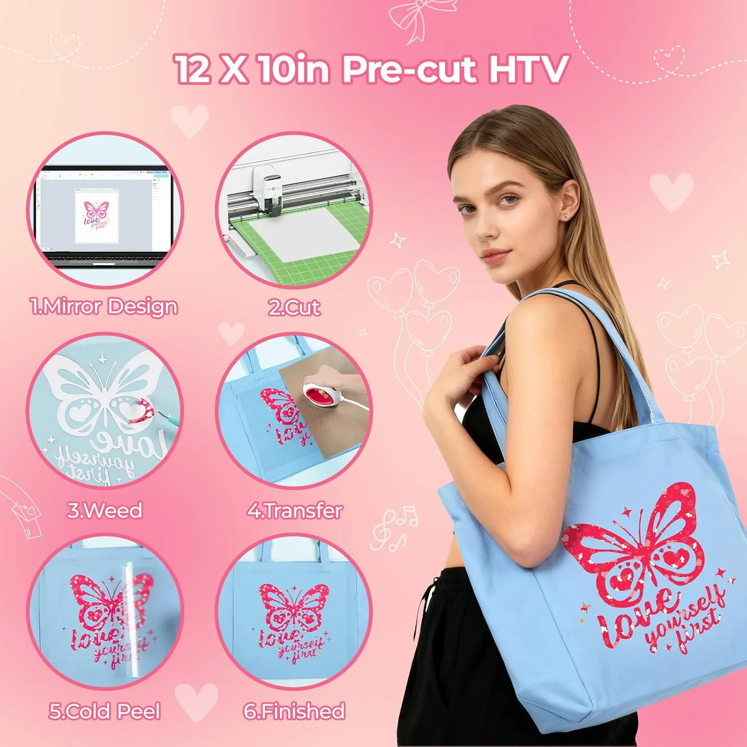 HTVRONT 2026 Valentine's Day Heat Transfer Vinyl 12"x10" - 13 Pack - Image 5