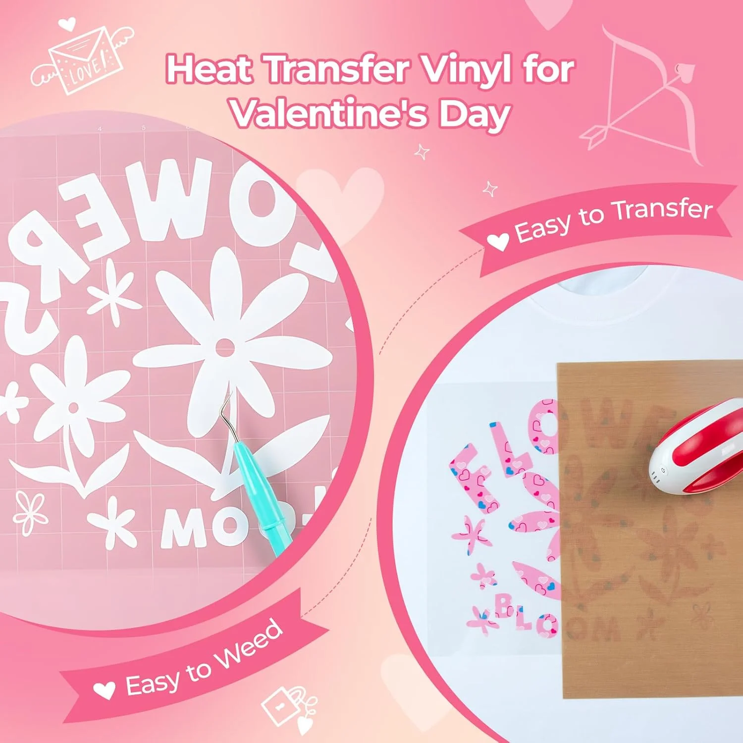 HTVRONT 2026 Valentine's Day Heat Transfer Vinyl 12"x10" - 13 Pack - Image 7