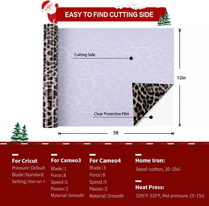 Leopard Heat Transfer Vinyl Rolls - 12" x 5ft (4 Colours) - Image 4