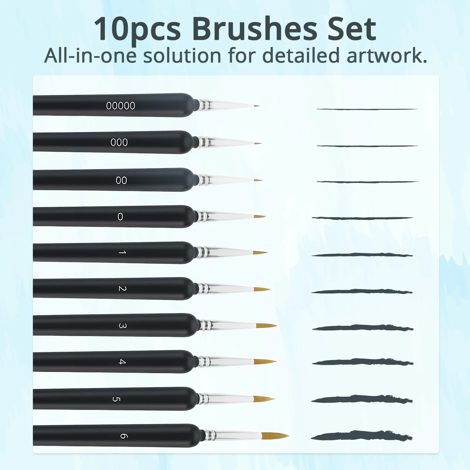 [LOKLiK iPaint] Mini Detail Paintbrush Set（10pcs） - Image 3
