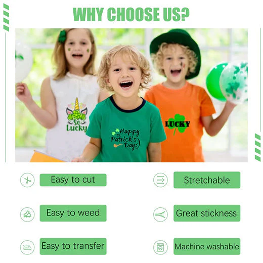 St. Patrick's Day Heat Transfer Vinyl Bundle - 12"x 10" 10 Sheets - Image 4