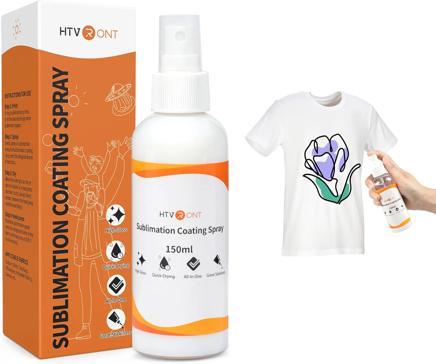 Sublimation Coating Spray for Cotton Shirts - Upgrade Version 150ml - Image 9