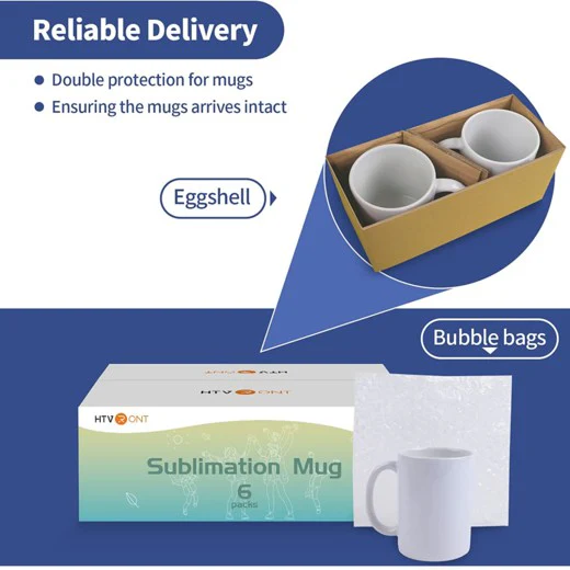 Sublimation Mugs Blank 11 oz - 6 Pack Tazas Para Sublimacion - Image 3