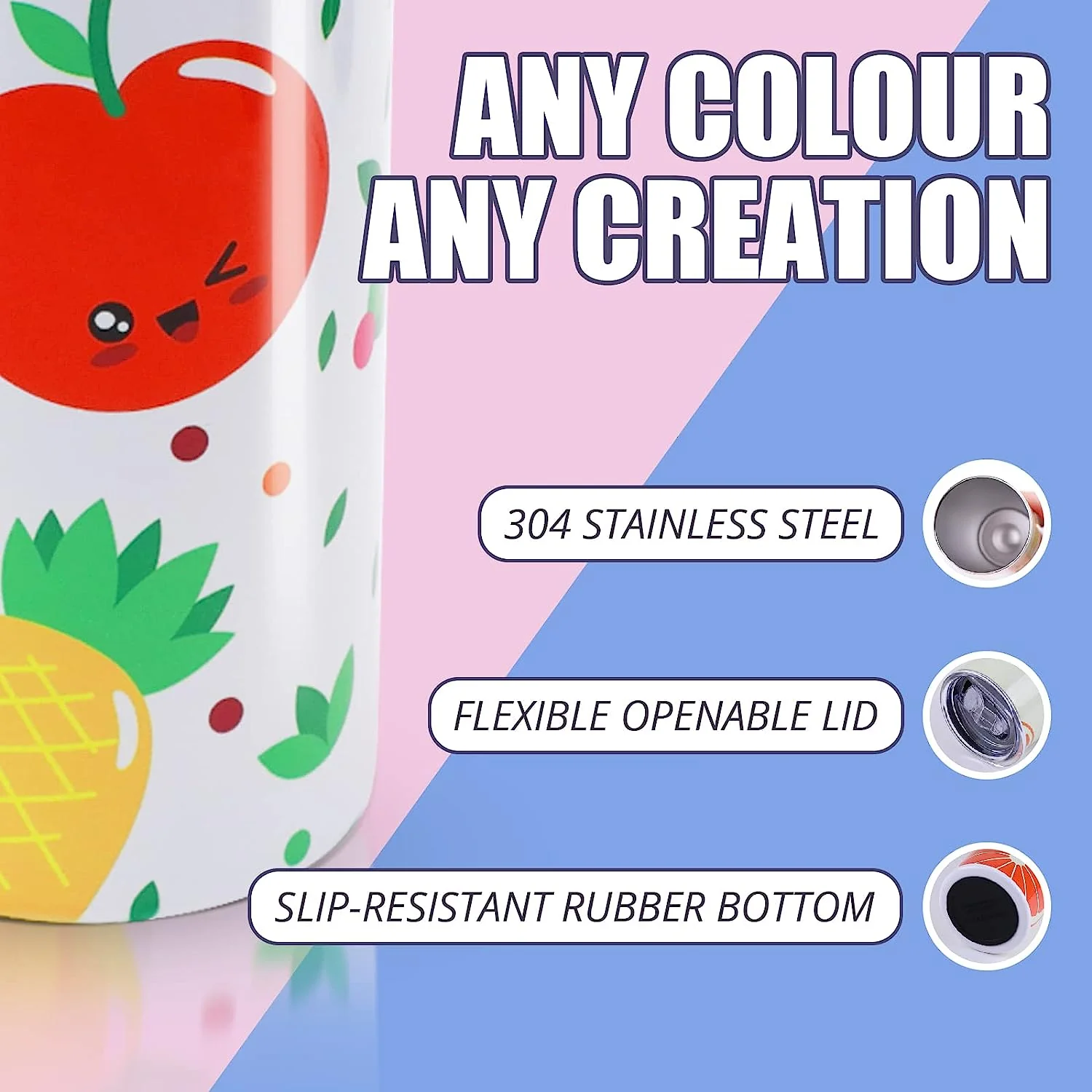 Sublimation Tumbler Blank with Sublimation Paper - Skinny Straight - 20 OZ( 4 Pack) - Image 3
