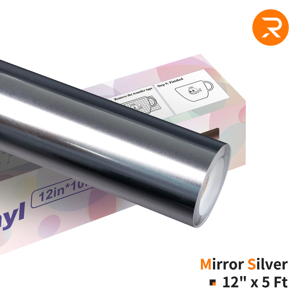 Mirror Metallic Adhesive Vinyl Roll - 12" x 5 FT(3 Colors Available) - Image 6