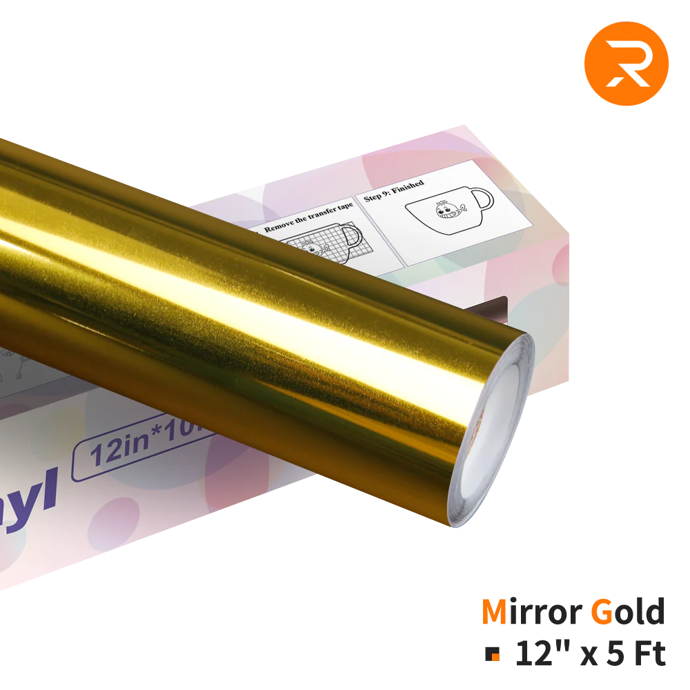 Mirror Metallic Adhesive Vinyl Roll - 12" x 5 FT(3 Colors Available) - Image 7